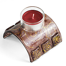 Svietidlá a sviečky - sklenený svietnik na čajovú sviečku hnedý 01 - 10135390_