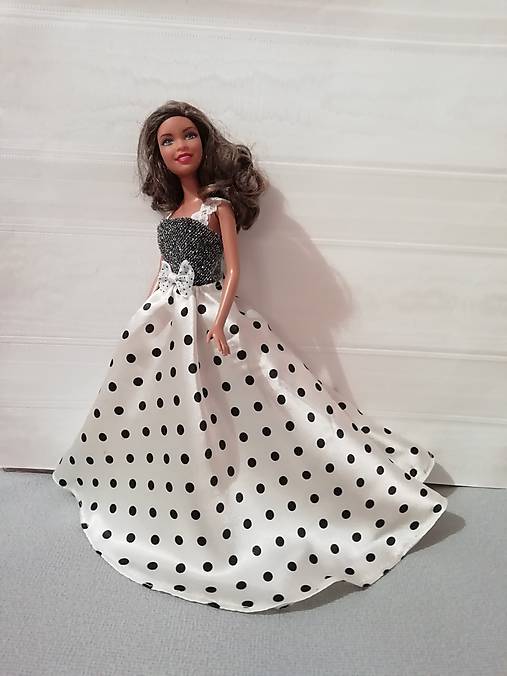  - šaty pre bábiku Barbie s vlečkou - 10141629_