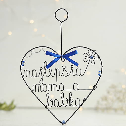 Dekorácie - srdiečko mamičke, maminke - veľké ♥ (Modrá) - 10149603_