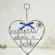 Dekorácie - srdiečko mamičke, maminke - veľké ♥ (Modrá) - 10149603_