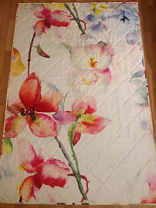 Úžitkový textil - Deka s akvarelovými kvetmi - 10150120_