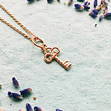 Náhrdelníky - pozlátený strieborný náhrdelník s kľúčikom My secret Ag 925 - 10153782_