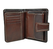 Peňaženky - UNISEX kožená elegantná peňaženka v tmavo hnedej farbe - 10156200_
