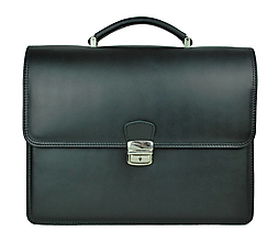 Pánske tašky - Elegantná kožená aktovka v čiernej farbe - 10156008_