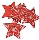 Polotovary - VY105 Výrez vianočný HVIEZDIČKA 5 cm  (Červená I) - 10155073_