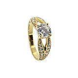 Prstene - Prsteň zo žltého zlata vykladaný zirkónmi - 10152724_