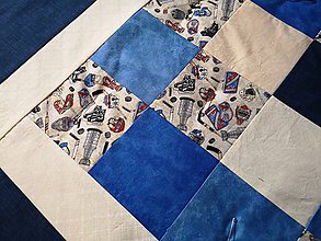 Úžitkový textil - Patchwork deka - Ice blue hockey - 10158970_
