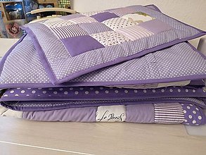 Úžitkový textil - Patchwork deka +vankúše Lilac - 10159041_