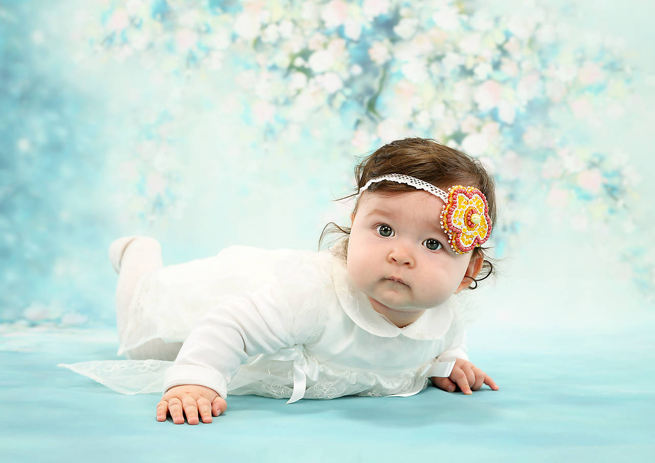 čelenka pre bábätko alebo dievčatko - kvetinková