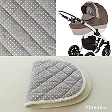 Detský textil - Podložka do vaničky ADAMEX BARLETTA 100% merino ELEGANT Bodka šedo béžová - 10160187_