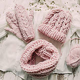 Čiapky, čelenky, klobúky - Luxury set-100% vlna,hnedá - 10161578_