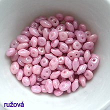 Korálky - Matubo SuperDuo-5g (perleť.ružová) - 10163701_