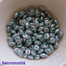 Korálky - Matubo SuperDuo-5g (perleť.fial.modrá) - 10163704_