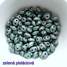 Korálky - Matubo SuperDuo-5g (perleť.zel.pistáciová) - 10163708_