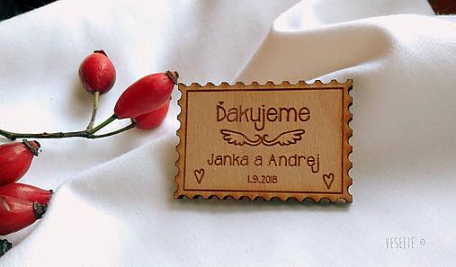 Darčeky pre svadobčanov - Svadobná magnetka . Známka - 10163252_
