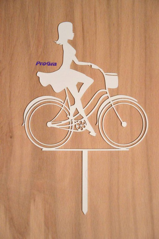 Cyklistka - biely zápich