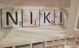 Tabuľky - Scrabble -maxi drevené  písmenká na stenu - 10168198_