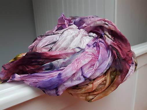 Šály a nákrčníky - Šál fialková s olivou, 180x90 cm - 10167841_