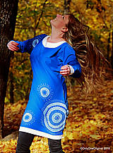 Šaty - Dámske šaty mini, šité, maľované, etno PAVUČINKA - 10170649_