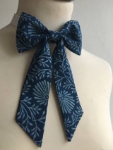 Šatky - dámska modrotlačová kravata - 10171589_