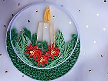Dekorácie - Vianočná farebná dekorácia so sviečkou - 10173445_