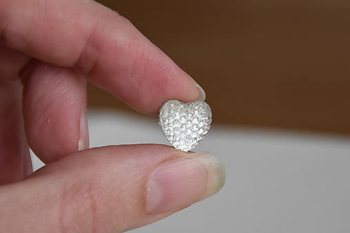 Kabošon srdce crystal 12mm, 0.15€/ks