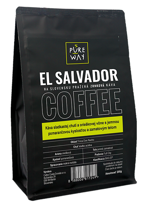 Zrnková El Salvador káva Pure Way, 200 g