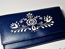 Peňaženky - Kožená peňaženka - modrotlač - 10186261_