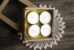 Sviečky - SÓJOVÉ čajové sviečky - darčekové balenie  (4 ks) - 10184286_