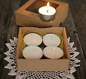 Sviečky - SÓJOVÉ čajové sviečky - darčekové balenie  (4 ks) - 10184292_