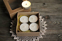 Sviečky - SÓJOVÉ čajové sviečky - darčekové balenie  (4 ks) - 10184293_