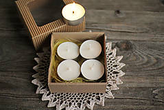 Sviečky - SÓJOVÉ čajové sviečky - darčekové balenie  (4 ks) - 10184294_