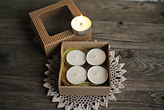 Sviečky - SÓJOVÉ čajové sviečky - darčekové balenie  (4 ks) - 10184295_