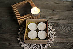 Sviečky - SÓJOVÉ čajové sviečky - darčekové balenie  (4 ks) - 10184297_