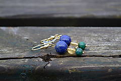 Náušnice - Lapis lazuli,citrín, fénix náušnice Ag 925 - 10186785_