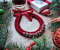 Náhrdelníky - Vianočný náhrdelník (Červená) - 10186728_