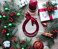 Náhrdelníky - Vianočný náhrdelník (Červená) - 10186729_