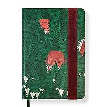Papiernictvo - Zápisník A5 Hlboko v lese (Zápisník A5 Hlboko v lese (s červenou gumičkou)) - 10185305_