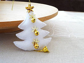 Dekorácie - Vianočný stromček- biely - 10189946_