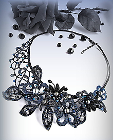 Náhrdelníky - Noční zahrada náhrdelník - 10190689_
