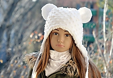 Detské čiapky - Zimná čiapka macko Minky - 10191377_