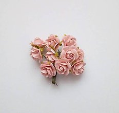 Papier - papierové kvety jemne ružové 2 cm - 10192306_