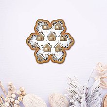 Dekorácie - Vianočné grafické perníky so vzorom - domček (vločka snehu) - 10191787_
