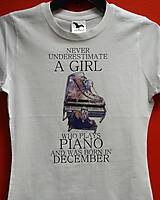Topy, tričká, tielka - tričko PIANO GIRL - 10194983_