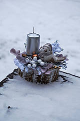 Svietidlá - Vianočný svietnik s vtáčikom - 10197656_