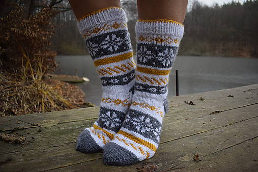  - pánske ponožky s nórskym vzorom (v.43-44) - 10197200_