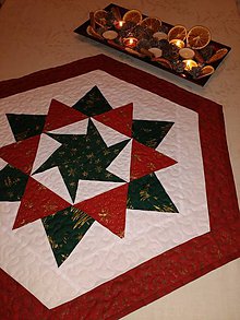 Úžitkový textil - Vianočná štóla - červená mandala - 10203050_