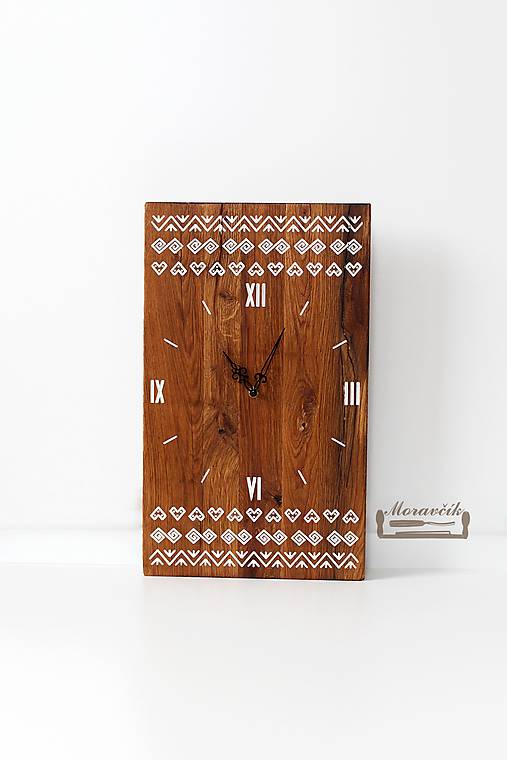 Drevené hodiny Čičmiansky ornament