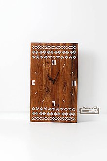 Hodiny - Drevené hodiny - Čičmiansky ornament - 10206043_