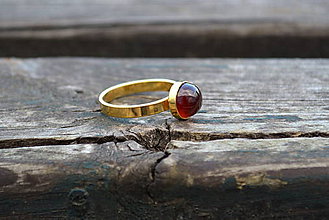 Prstene - Granát prsteň Ag 925 s Au - 10206189_